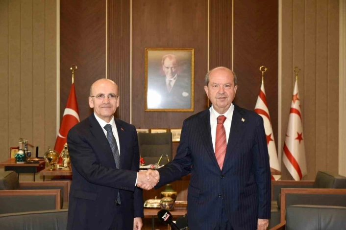 KKTC Cumhurbaşkanı Tatar, Bakan Şimşeki kabul etti