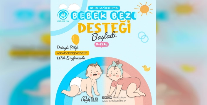 Battalgazi Belediyesi'nden bebek bezi desteği: 0-24 ay arası çocuklar için online başvuru başladı