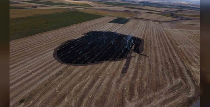 Çorum'da elektrik direği yangınlarına neden oldu: Köy mezarlığı ve tarlalar zarar gördü