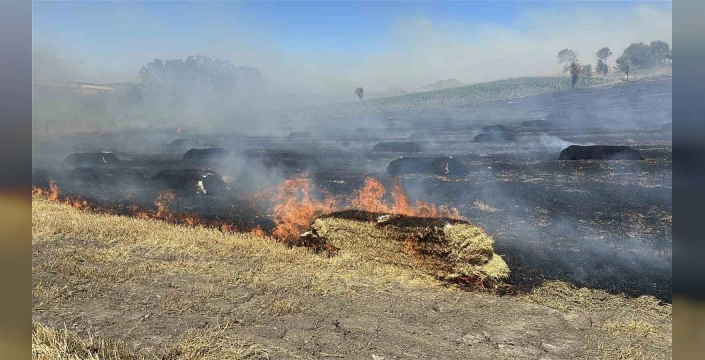 İhsangazi'nde saman balyası yangını: Ormanlık alana sıçradı