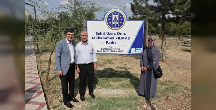 Kütahya'da şehit parkına tabela yerleştirildi