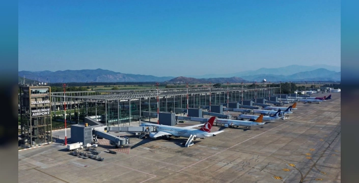 Dalaman Havalimanı'nda 7 ayda 2 milyon 906 bin 953 yolcuya hizmet verildi