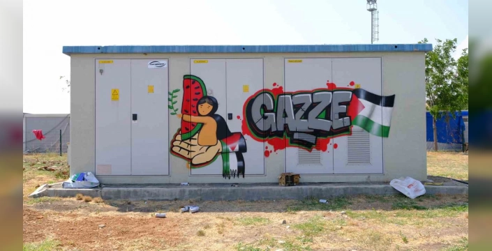 Kahramanmaraş'ta Filistin'e destek grafiti: 'Bir dönemin suskunluğu, ömür boyu pişmanlığı olacak insanlığın'