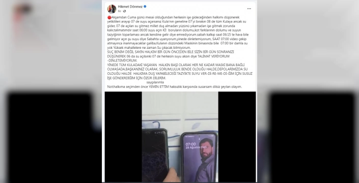 Kula'da su krizi: CHP'li Başkan Dönmez, MASKİ'ye tepki gösterdi