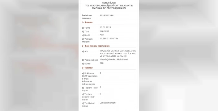 Mardin Mazıdağı'nda 11 milyon TL'lik halı desenli yol tepki çekti