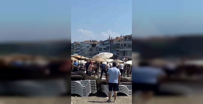 Mudanya'da halk plajında kavga: Şezlong parası tartışması