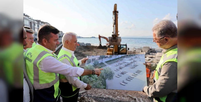 Mudanya'da sahil düzenlemesi sürüyor: İstasyon Caddesi projesi %65 tamamlandı