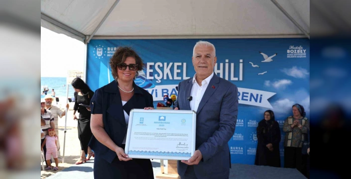 Mudanya Eşkel Plajı Mavi Bayrak Aldı