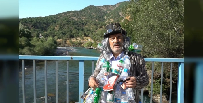 Tunceli'de doğa performansı: Çöplerle duyarlılık çağrısı