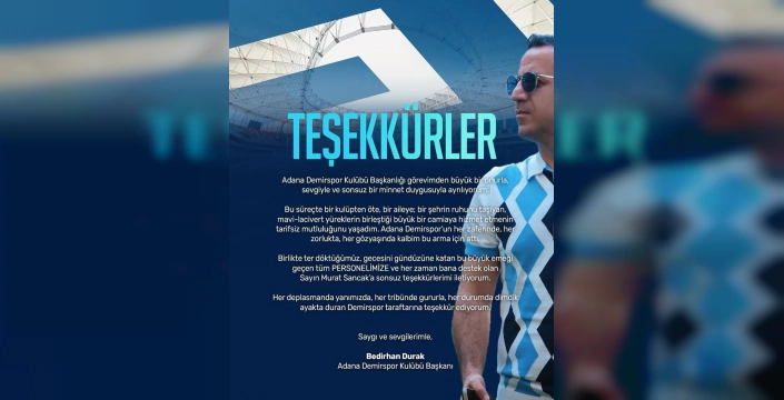 Bedirhan Durak istifa etti: Adana Demirspor'da şok gelişme