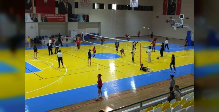 Burhaniye'de aileler 'Annemle Voleybol Oynuyorum' turnuvasında buluştu