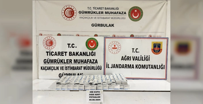 Doğubayazıt'ta büyük uyuşturucu operasyonu: 2 bin 450 hap ele geçirildi