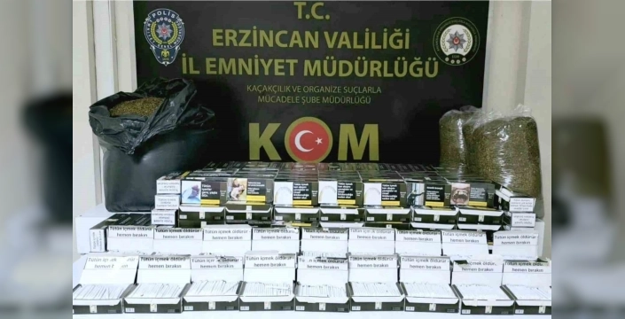 Erzincan'da büyük operasyon: 50 bin dal makaron ve 25 kilo tütün ele geçirildi