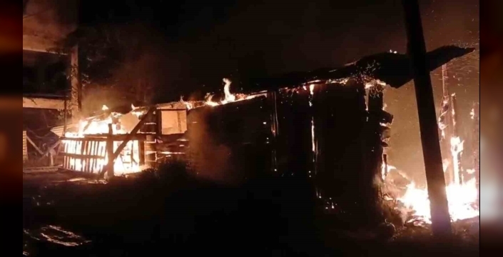 Giresun'da yangın: Bir ton fındık kül oldu