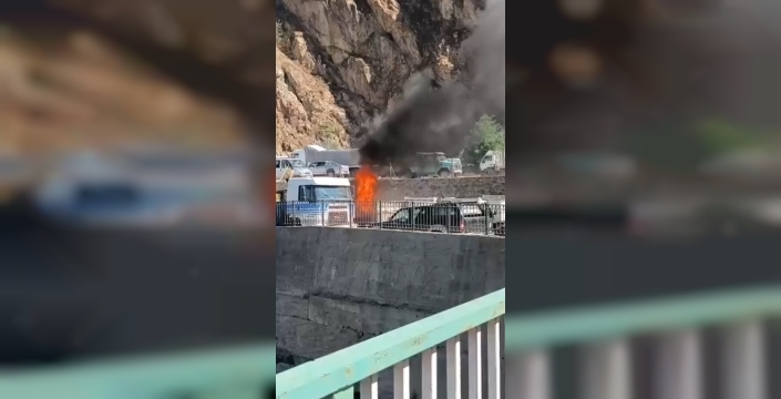 Gümüşhane'de LPG'li otomobil yandı
