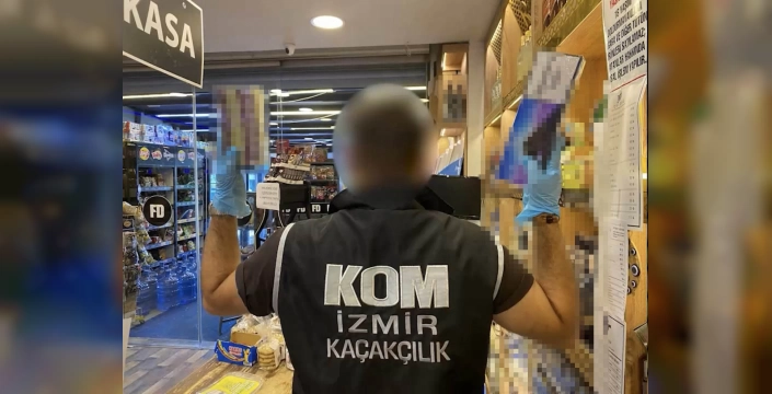İzmir'de büyük operasyon: 70 bin puro, 21 bin paket sigara ve binlerce elektronik sigara ele geçirildi