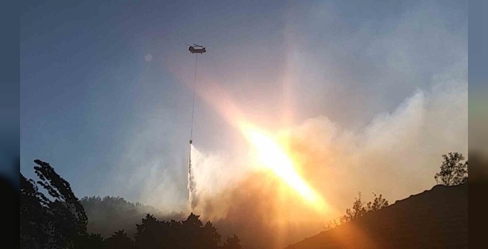 Köyceğiz'deki orman yangınına hava ve kara müdahalesi devam ediyor