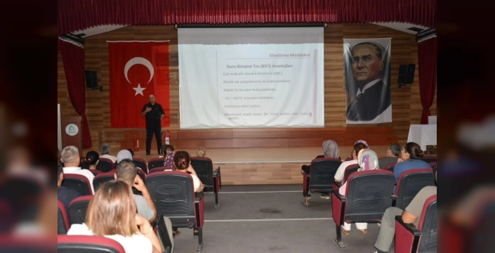 Nazilli'de okul aşçılarına yangın eğitimi