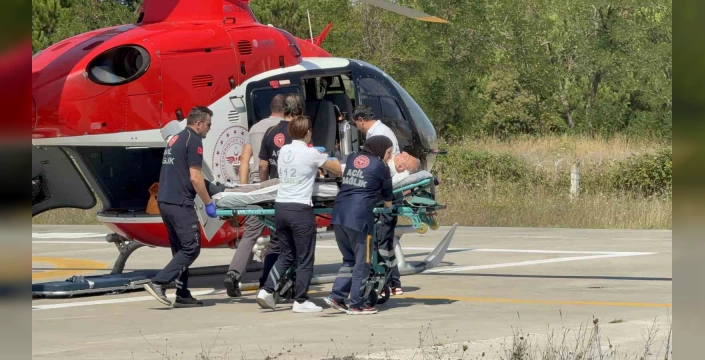 Samsun'da akciğer ödemi geçiren hasta ambulans helikopterle hastaneye kaldırıldı