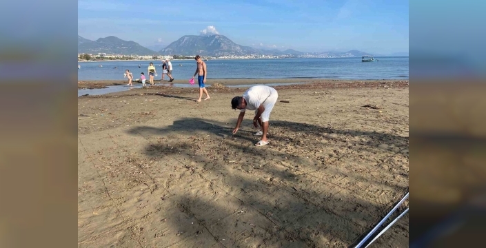 Alanya'da kumdan Barış Manço tablosu yapıldı
