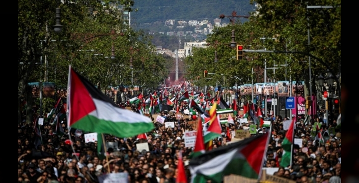 Avrupa'da Gazze Dayanışması: On Binler Sokaklarda İsrail'i Protesto Etti