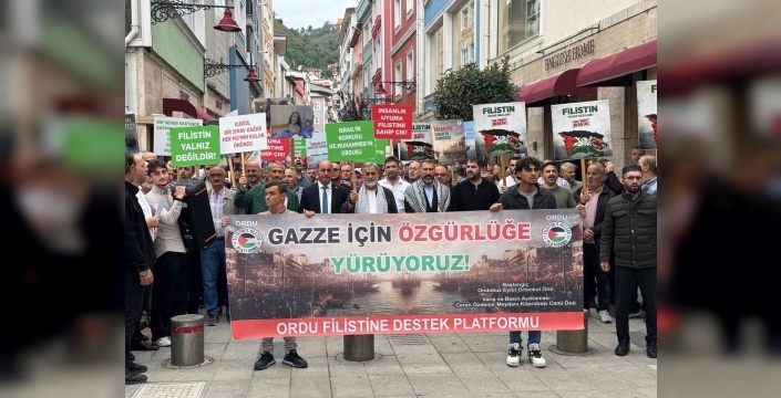 Ordu'da Gazze için büyük yürüyüş: Filistin halkına destek sloganları atıldı