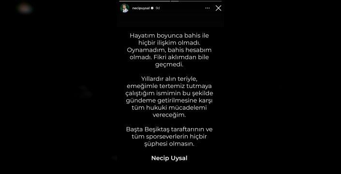 Bahis iddiaları karşısında Necip Uysal'dan şok iddia: 'Hayatımda böyle bir şey yok!'