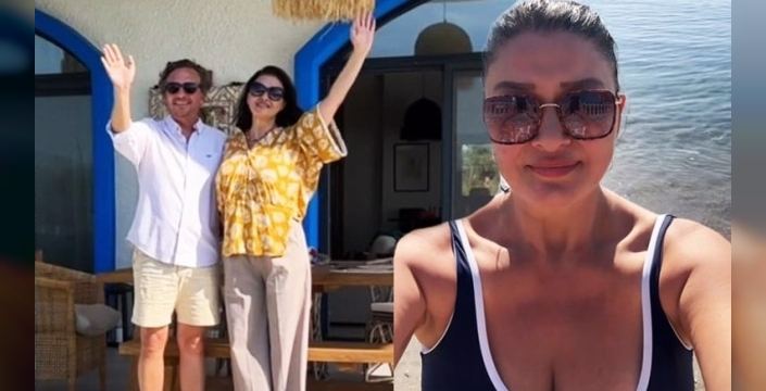 Duyan şaşırdı! Nurgül Yeşilçay, kasım ayında deniz keyfi yaşadı!