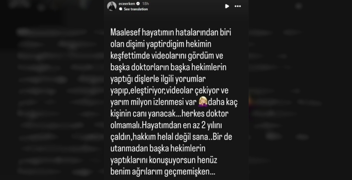 Ece Erken diş hekimine öfkeli saldırı: Hayatımın 2 yılı gitti, hakkım helal değil!