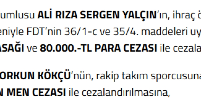 Futbol dünyasında şok gelişmeler: PFDK'dan Orkun Kökçü ve Sergen Yalçın'a cezalar!
