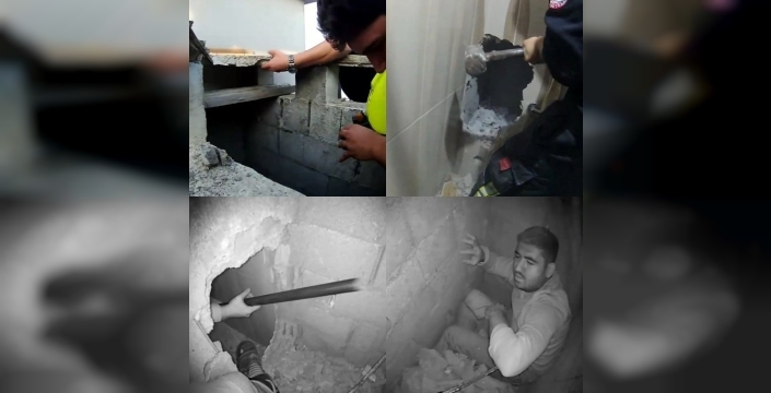 Mersin'de havalandırma boşluğuna düşen işçi kurtarıldı