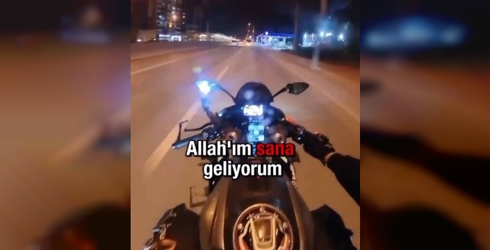 Şok edici an: Motosikletli 'Allah’ım sana geliyorum' diye bağırıp otobüse çarptı