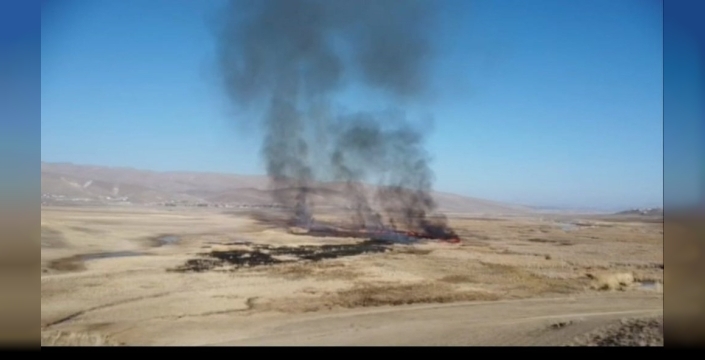 Van'da doğa katliamı: Çırak sazlığı alev alev yanıyor