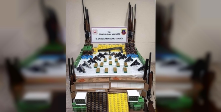 Zonguldak'ta şok eden cephanelik: 32 bin fişek, 30 silah, 7 gözaltı!