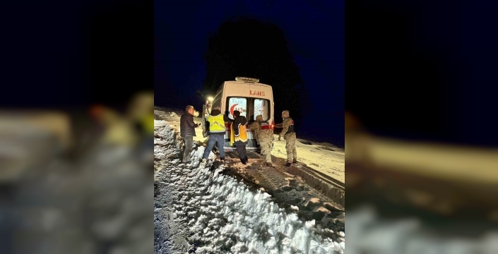 Bitlis'te tipi altında hayat mücadelesi: Sağlık ekipleri karla savaşarak hastaya ulaştı