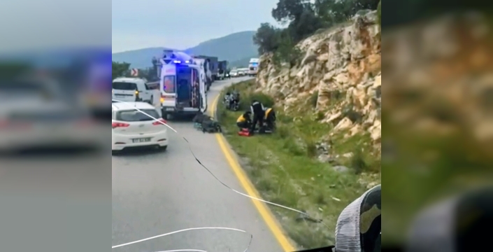 Bodrum'da trafik kazası: Motosikletli kamyona çarptı