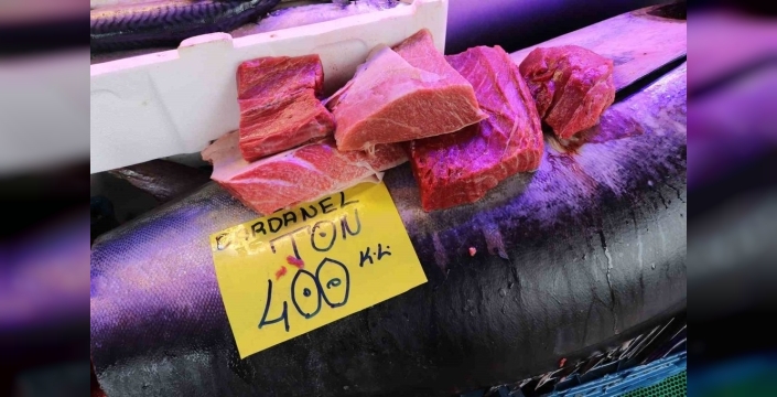 Eskişehir'de 280 kiloluk dev orkinos tezgahta şaşkınlık yarattı