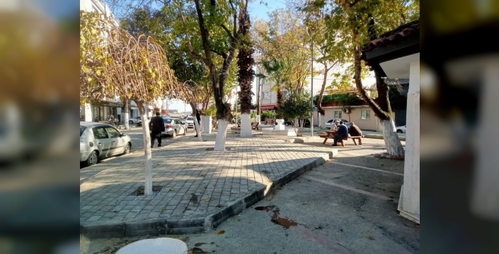 Germencik'te haşerelere karşı kireçleme ve ağaç budama çalışması yapıldı