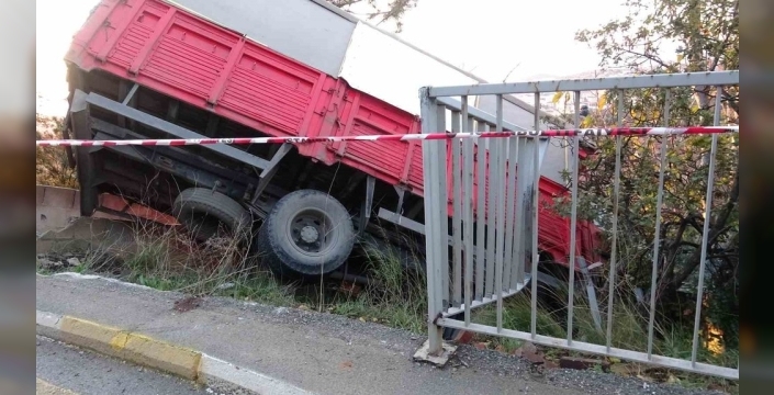 Pendik'te kamyonet faciası kıl payı atlatıldı: Ağaçlar kahraman oldu