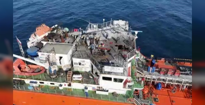 Saldırıya uğrayan Rus tankeri Sinop'ta hava muhalefeti nedeniyle bekliyor