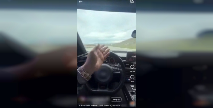 Sosyal medyada hız yarışına çıkan sürücü jandarma tarafından yakalandı