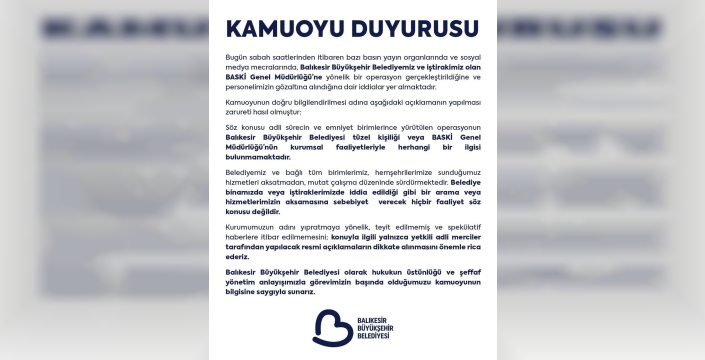Balıkesir'de imar yolsuzluğu iddialarında 4 kişi gözaltına alındı