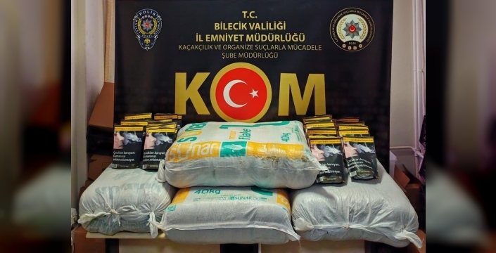 Bilecik'te 123 kilo kaçak tütün operasyonuyla ele geçirildi