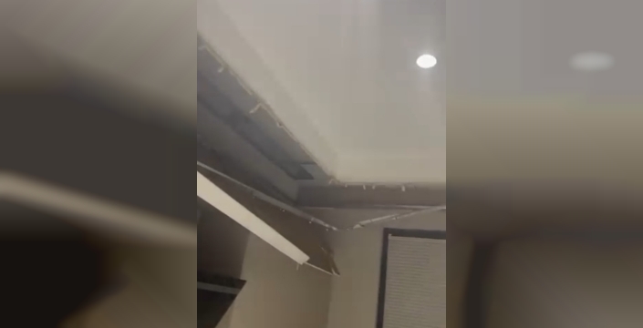 Bursa'da korku dolu anlar: Yeni binada mutfak tavanı çöktü, o anlar kamerada!