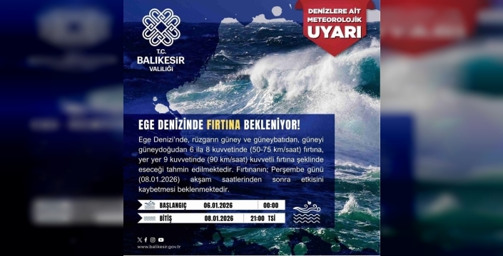 Ege Denizi'nde fırtına alarmı: Rüzgar hızı 90 km/saate ulaşacak