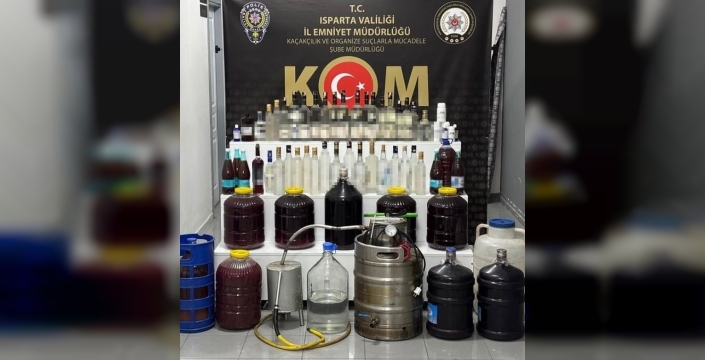 Isparta'da kaçak alkol operasyonunda 577 litre el yapımı alkol ele geçirildi