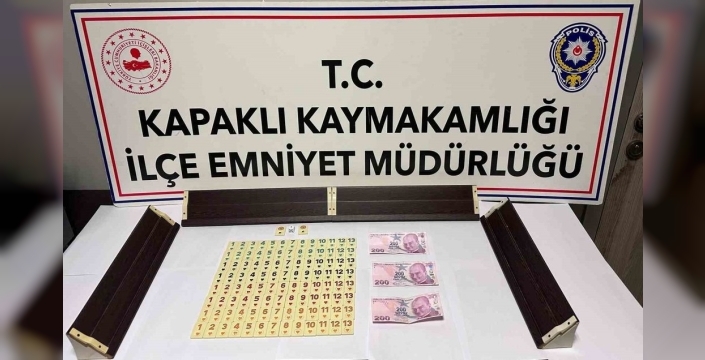 Kapaklı'da çayevine kumar baskını: 46 bin lira ceza kesildi