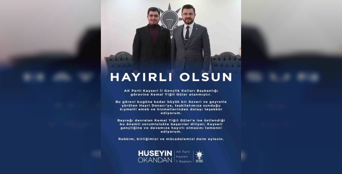 Kayseri'de gençlik kollarına yeni başkan: Kemal Yiğit Güler görevi devraldı