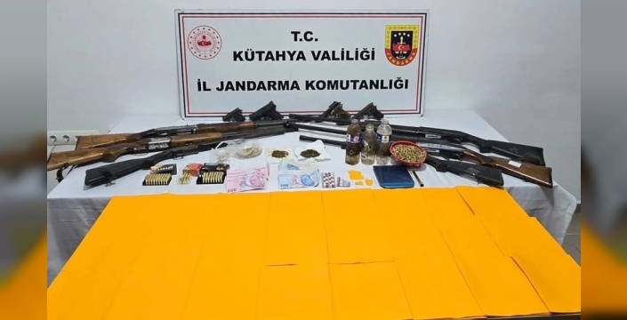 Kütahya'da uyuşturucu ve silah operasyonu: 14 şüpheli gözaltında