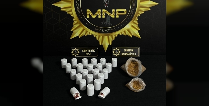 Malatya'da torbacı operasyonu: 3 zanlı gözaltı, binlerce sentetik madde ele geçirildi